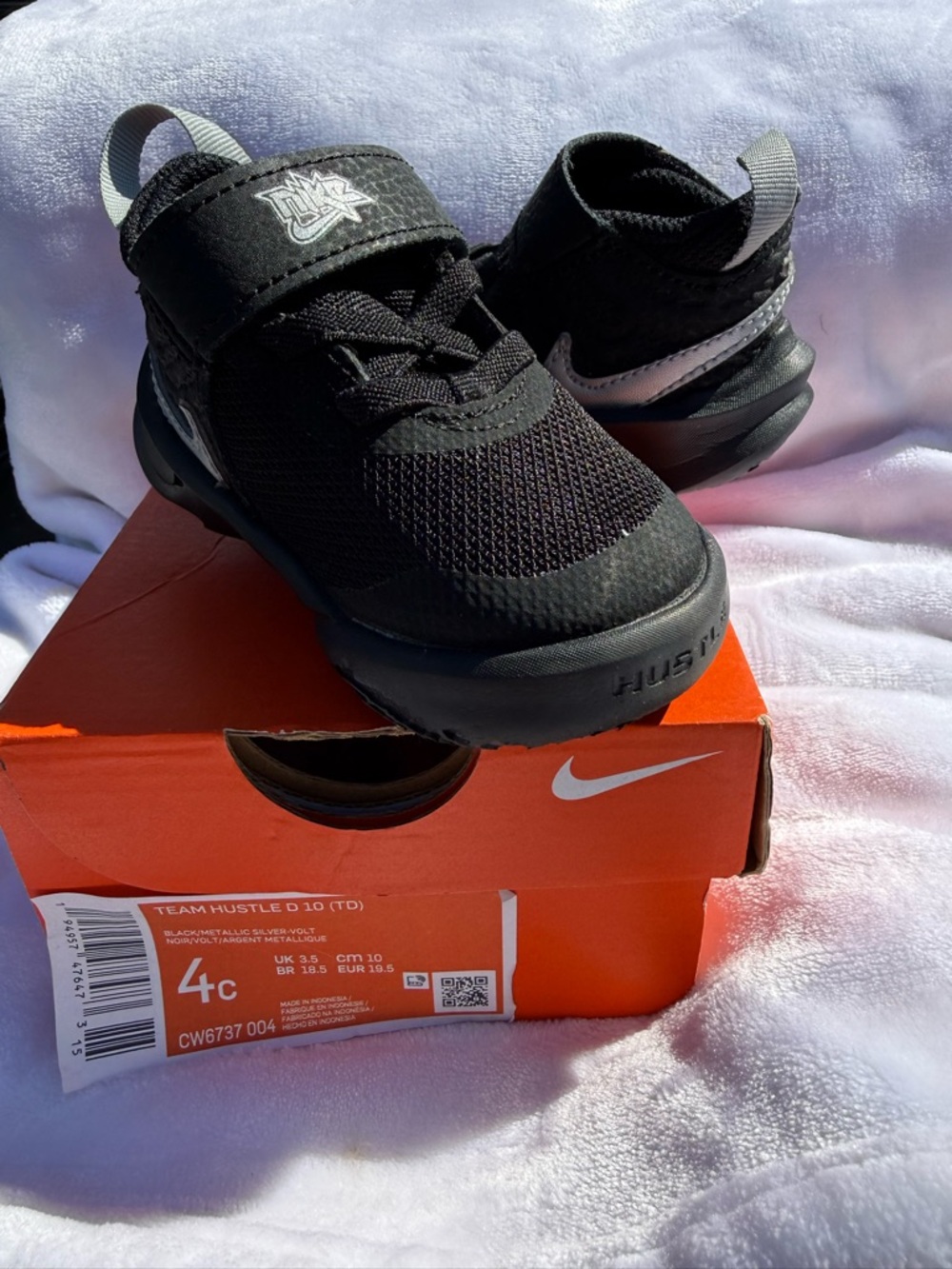 Kids Nike Toddler Shoes Size 4 Black On Black Sports Shoes With Box unisex